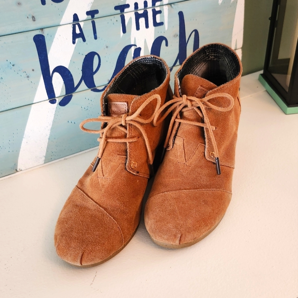 TOMS Tan Suede Ankle Boots